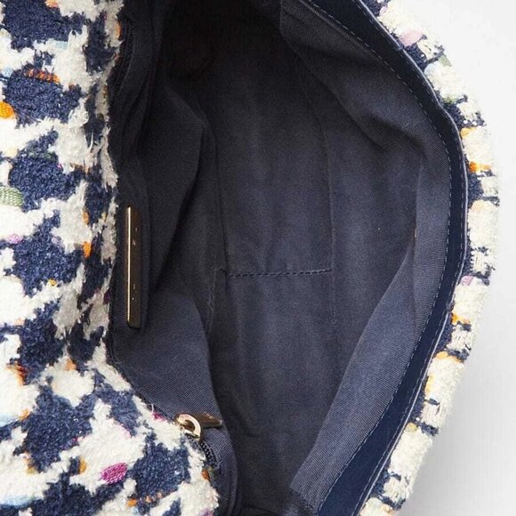Chanel Blue/White Houndstooth Tweed Chanel 19 Small Flap Bag - Picture 10 of 11